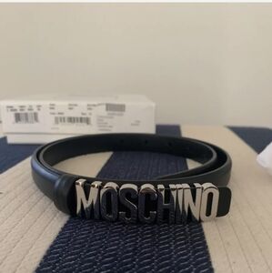 Moschino black belt thin size 85